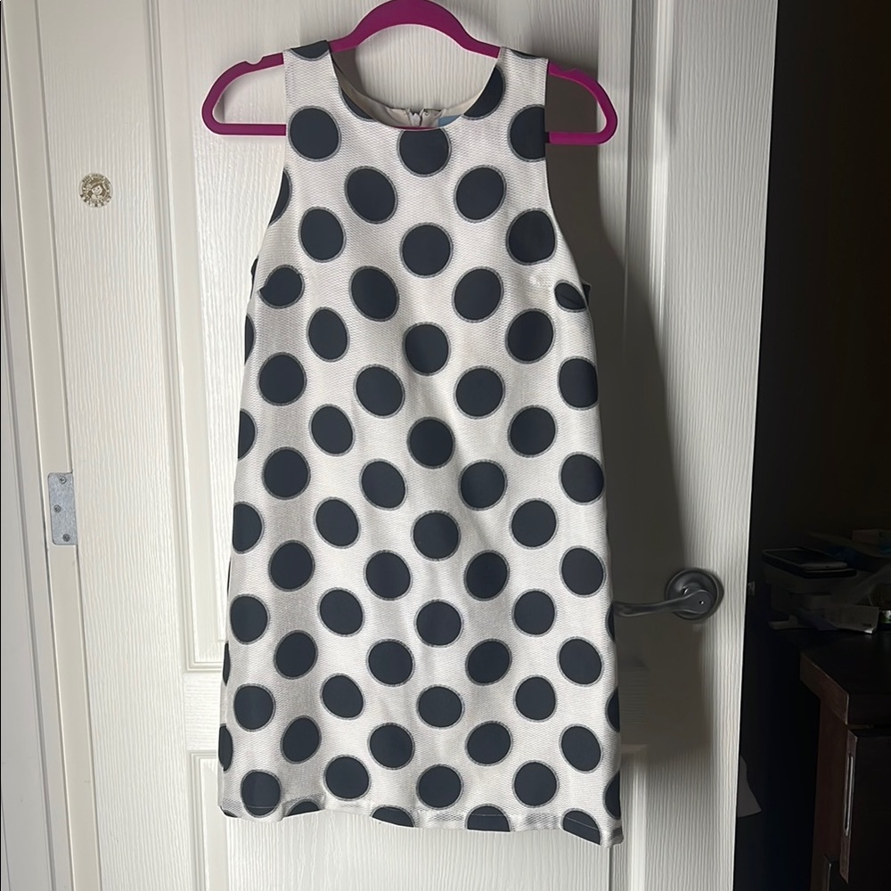 CeCe Black and White Sheath Dress Sleeveless Crew Neck